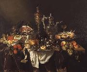 Abraham van Beijeren Banquet still life. oil painting reproduction